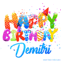 Happy Birthday Demitri - Creative Personalized GIF With Name