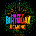 New Bursting with Colors Happy Birthday Demond GIF and Video with Music
