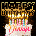 Dennys - Animated Happy Birthday Cake GIF for WhatsApp