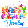 Happy Birthday Deontay - Creative Personalized GIF With Name