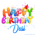Happy Birthday Desi - Creative Personalized GIF With Name