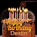 Chocolate Happy Birthday Cake for Destin (GIF)