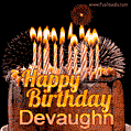 Chocolate Happy Birthday Cake for Devaughn (GIF)