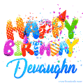 Happy Birthday Devaughn - Creative Personalized GIF With Name