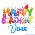 Happy Birthday Deven - Creative Personalized GIF With Name