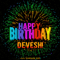 New Bursting with Colors Happy Birthday Devesh GIF and Video with Music