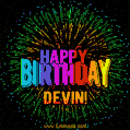 New Bursting with Colors Happy Birthday Devin GIF and Video with Music