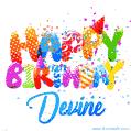 Happy Birthday Devine - Creative Personalized GIF With Name