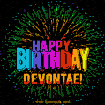 New Bursting with Colors Happy Birthday Devontae GIF and Video with Music