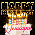 Dewayne - Animated Happy Birthday Cake GIF for WhatsApp