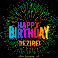 New Bursting with Colors Happy Birthday Dezire GIF and Video with Music