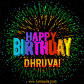 New Bursting with Colors Happy Birthday Dhruva GIF and Video with Music