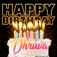 Dhruva - Animated Happy Birthday Cake GIF for WhatsApp