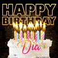 Dia - Animated Happy Birthday Cake GIF Image for WhatsApp