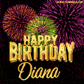 Wishing You A Happy Birthday, Diana! Best fireworks GIF animated greeting card.