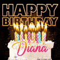 Diana - Animated Happy Birthday Cake GIF Image for WhatsApp