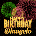 Wishing You A Happy Birthday, Diangelo! Best fireworks GIF animated greeting card.