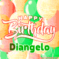 Happy Birthday Image for Diangelo. Colorful Birthday Balloons GIF Animation.