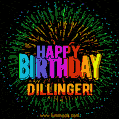 New Bursting with Colors Happy Birthday Dillinger GIF and Video with Music
