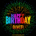 New Bursting with Colors Happy Birthday Divit GIF and Video with Music
