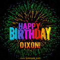 New Bursting with Colors Happy Birthday Dixon GIF and Video with Music