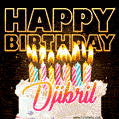 Djibril - Animated Happy Birthday Cake GIF for WhatsApp