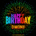New Bursting with Colors Happy Birthday Dmoni GIF and Video with Music