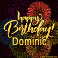 Happy Birthday, Dominic! Celebrate with joy, colorful fireworks, and unforgettable moments.