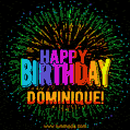 New Bursting with Colors Happy Birthday Dominique GIF and Video with Music