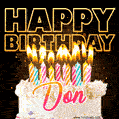 Don - Animated Happy Birthday Cake GIF for WhatsApp