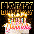 Donatello - Animated Happy Birthday Cake GIF for WhatsApp