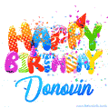 Happy Birthday Donovin - Creative Personalized GIF With Name