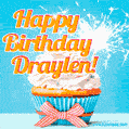 Happy Birthday, Draylen! Elegant cupcake with a sparkler.