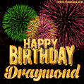 Wishing You A Happy Birthday, Draymond! Best fireworks GIF animated greeting card.