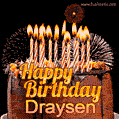 Chocolate Happy Birthday Cake for Draysen (GIF)