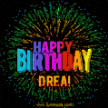 New Bursting with Colors Happy Birthday Drea GIF and Video with Music