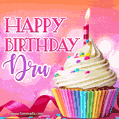 Happy Birthday Dru - Lovely Animated GIF