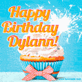 Happy Birthday, Dylann! Elegant cupcake with a sparkler.