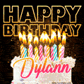 Dylann - Animated Happy Birthday Cake GIF for WhatsApp