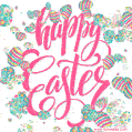 Flying Easter Eggs Frame Happy Easter animated ECard ;)