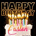 Easton - Animated Happy Birthday Cake GIF for WhatsApp