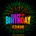 New Bursting with Colors Happy Birthday Edahi GIF and Video with Music