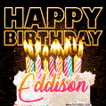 Eddison - Animated Happy Birthday Cake GIF for WhatsApp