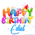 Happy Birthday Ediel - Creative Personalized GIF With Name