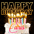 Edris - Animated Happy Birthday Cake GIF for WhatsApp