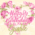 Pink rose heart shaped bouquet - Happy Birthday Card for Egiarte