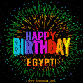 New Bursting with Colors Happy Birthday Egypt GIF and Video with Music