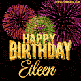 Wishing You A Happy Birthday, Eileen! Best fireworks GIF animated greeting card.