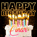Einar - Animated Happy Birthday Cake GIF for WhatsApp