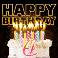Ej - Animated Happy Birthday Cake GIF for WhatsApp